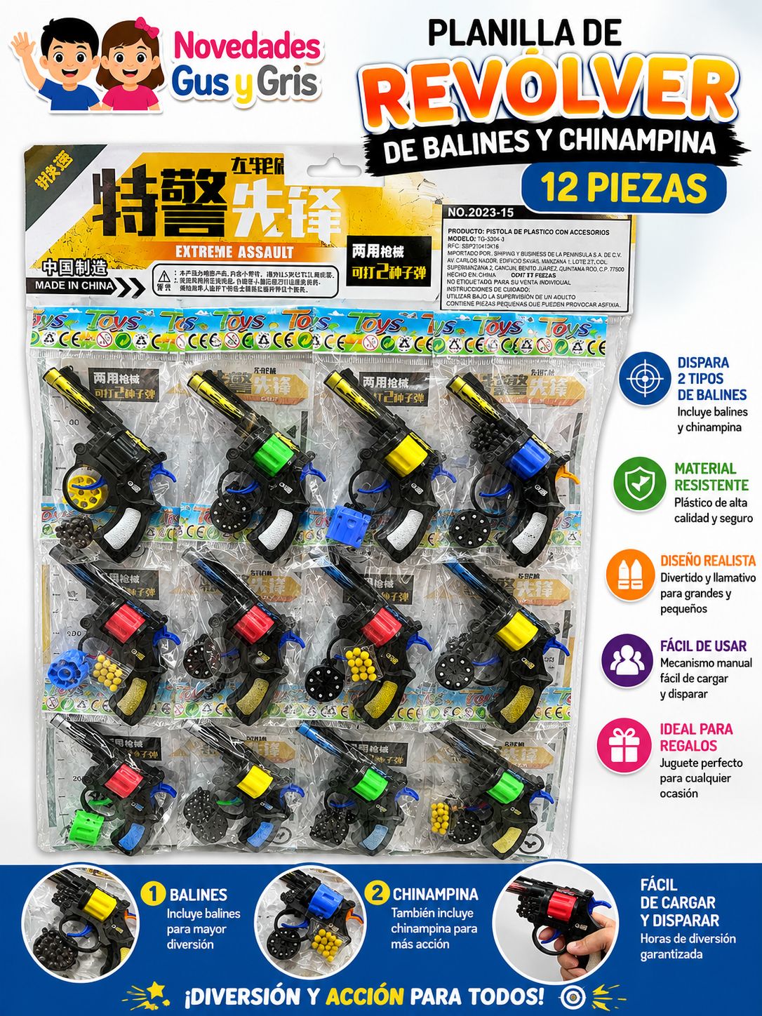 Planilla revolver con 12
