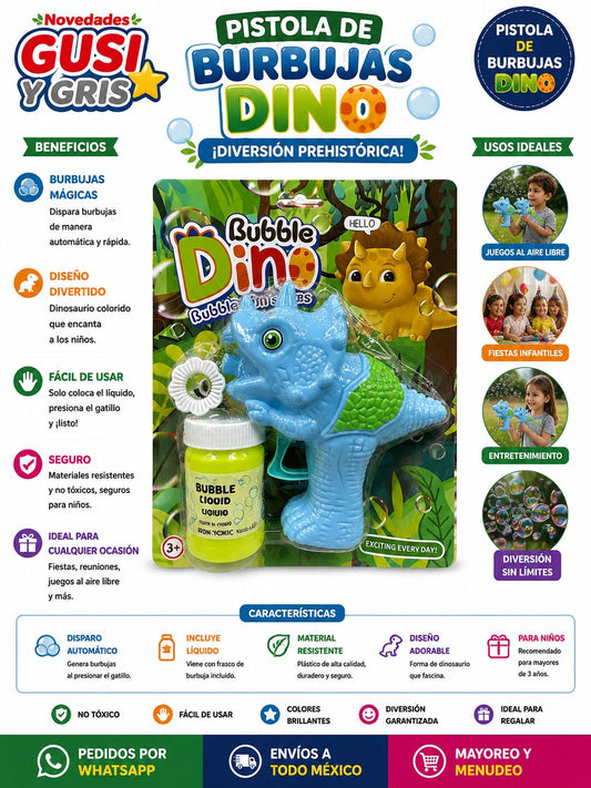 Pistola de Burbuja dinosaurio