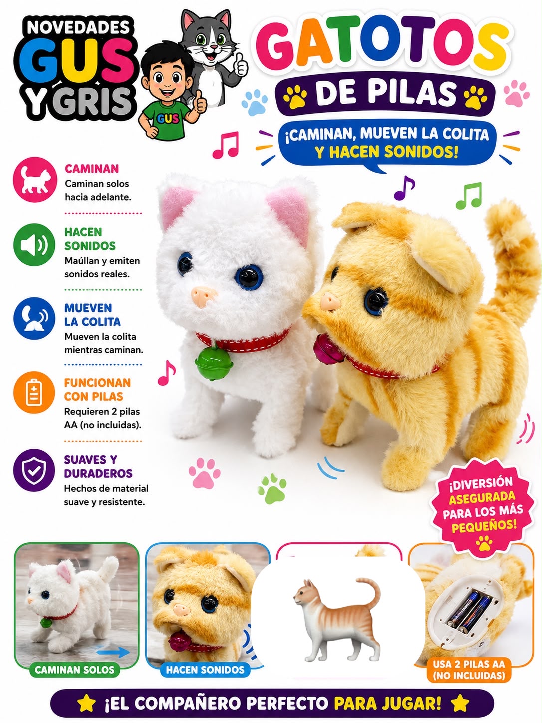 Caminador gatitos de rallas