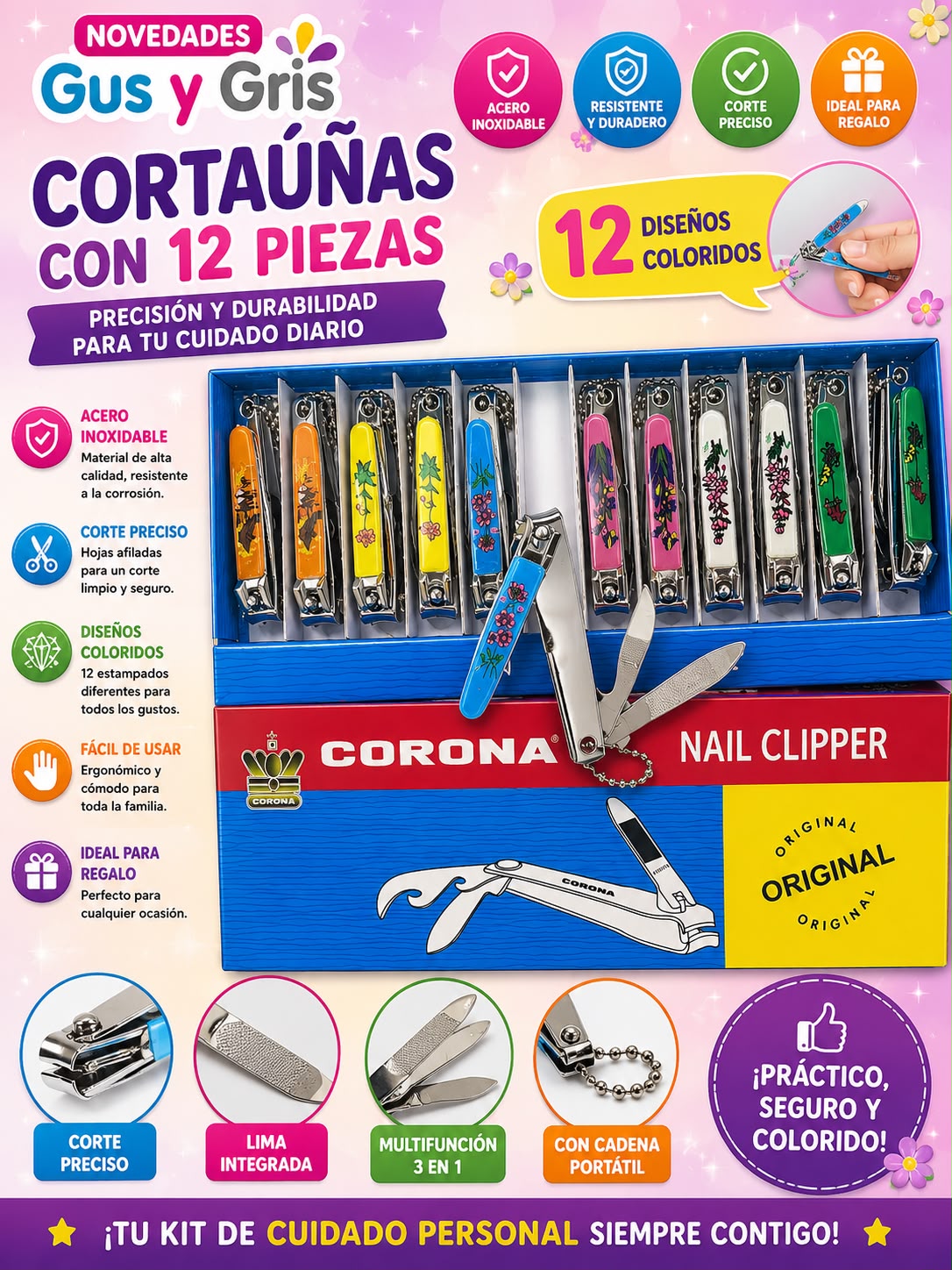 Corta uñas figura con 12 tb-3053