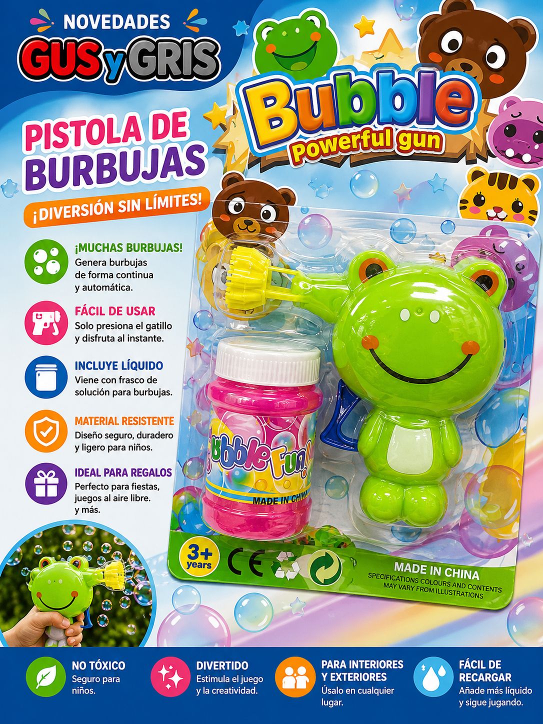 Pistola de Burbuja animales
