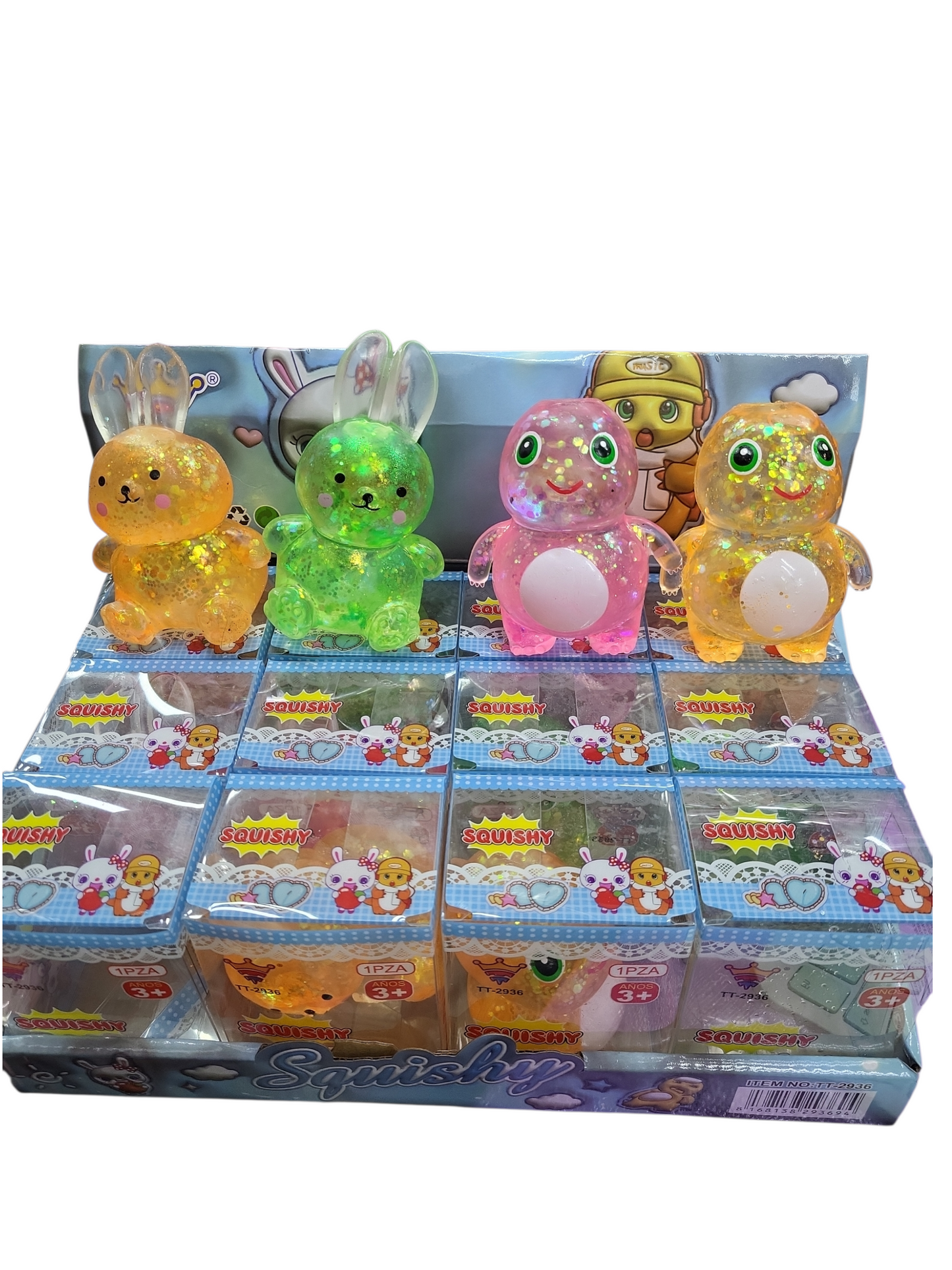 squisy dino y conejo estuche con 2 pz tt-2936