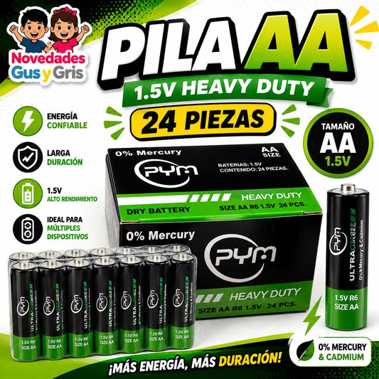 pila PYM  AA con 24 pzs