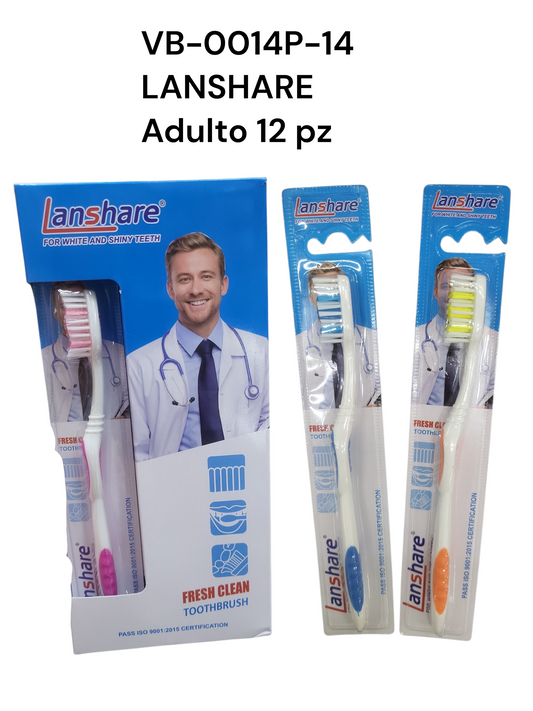 Cepillo de dientes adulto con 12 pz LANSHARE VB-0014P-14