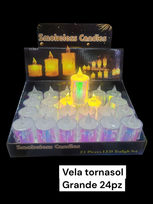 2 vela tornasol grande con 24    g-1107