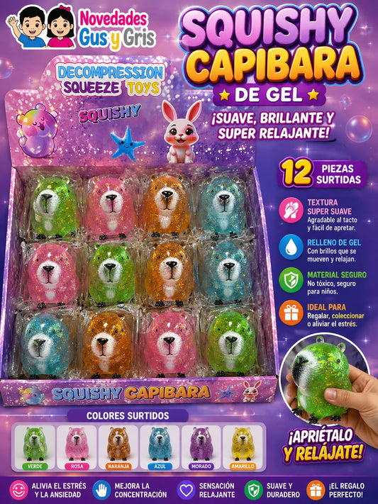 Squishy gel capibara 12 pz
