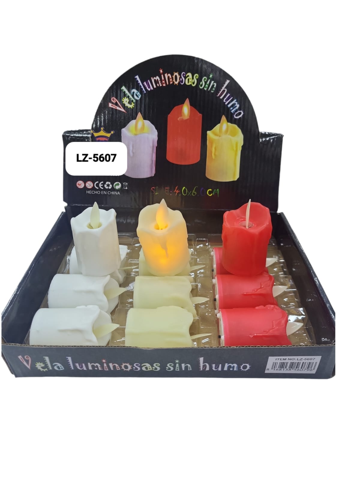 vela chica movible 3 colores con 12 lz-5607