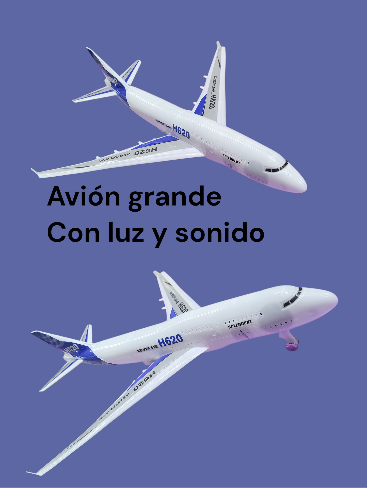 Avion de luz grande luz y sonido