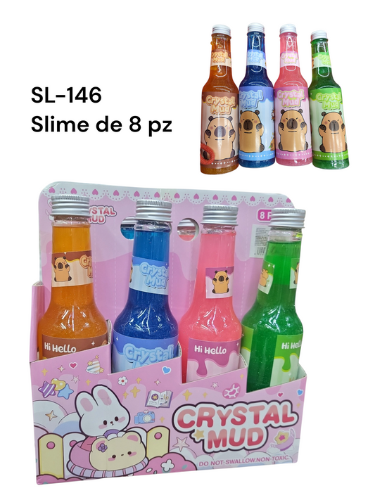 slime capibara botella con 8