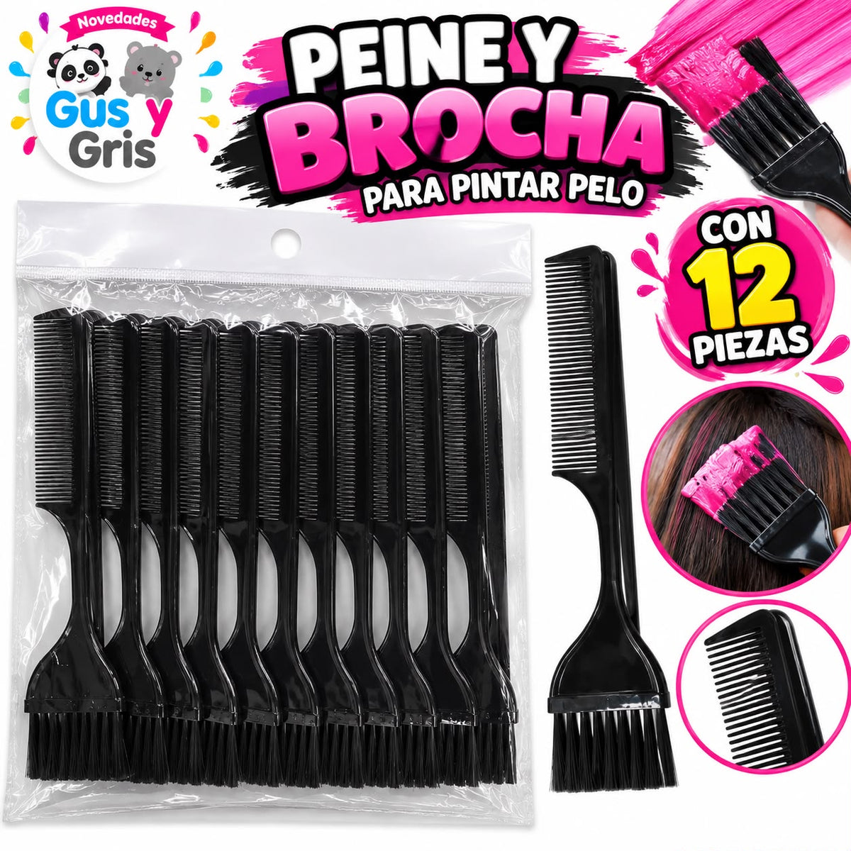 Brocha para tinte con 12