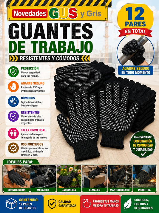 Guantes Con 12 De Travajo Xc-2003