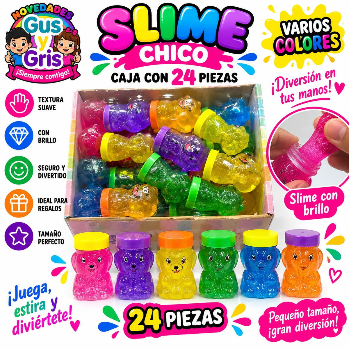Slime chico con 24 pzs