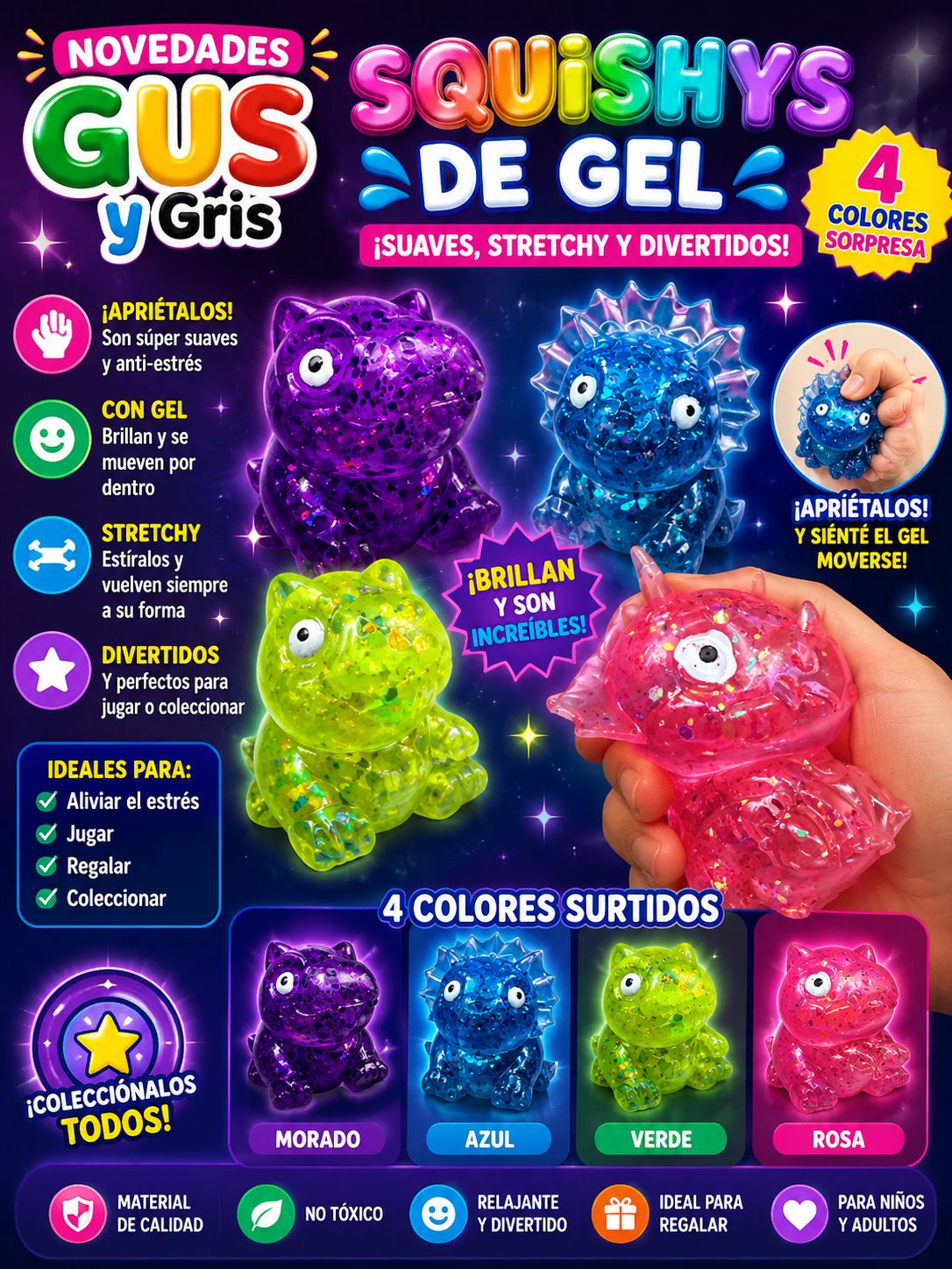 squisy gel dinosaurio con 12  mt-13