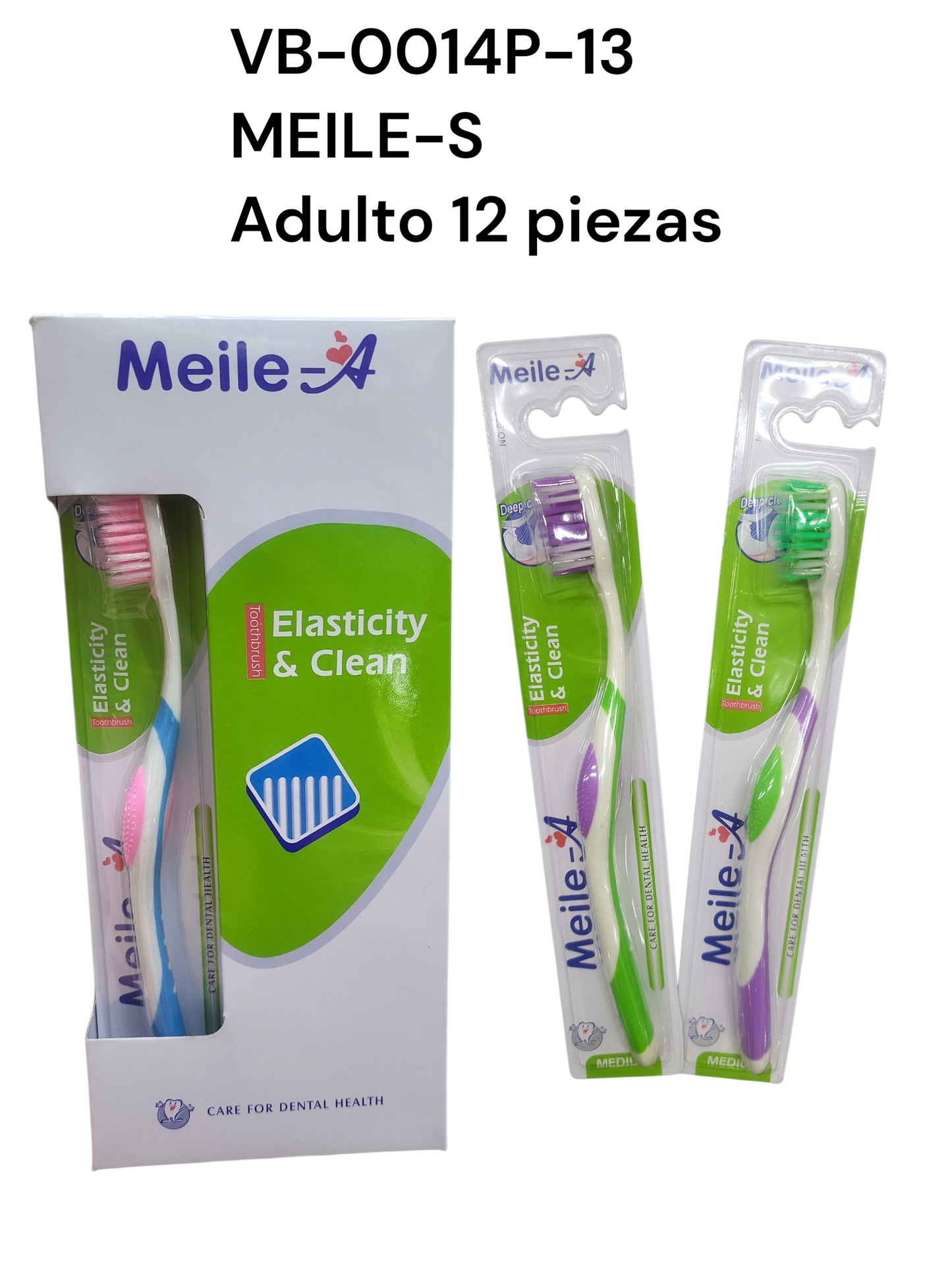 Cepillo de dientes adulto con 12 pz MILE VB-0014P-13