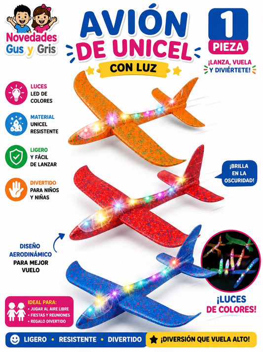 Avión de unicel 1 led