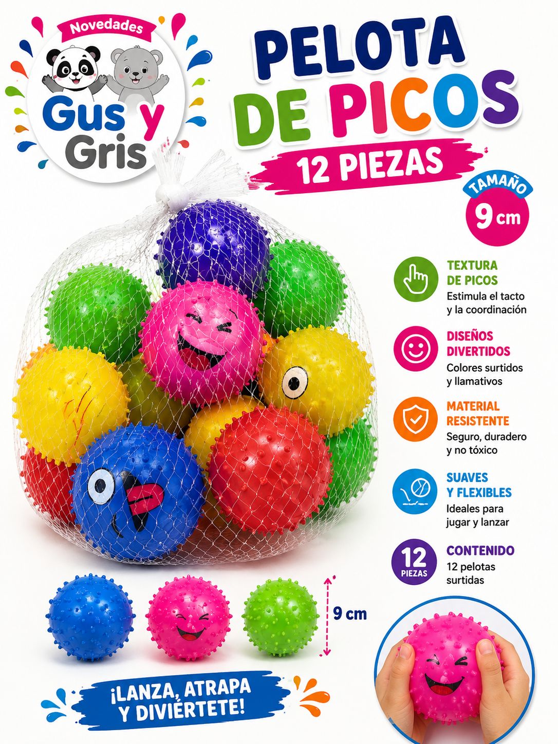 Pelota de picos chica con 12