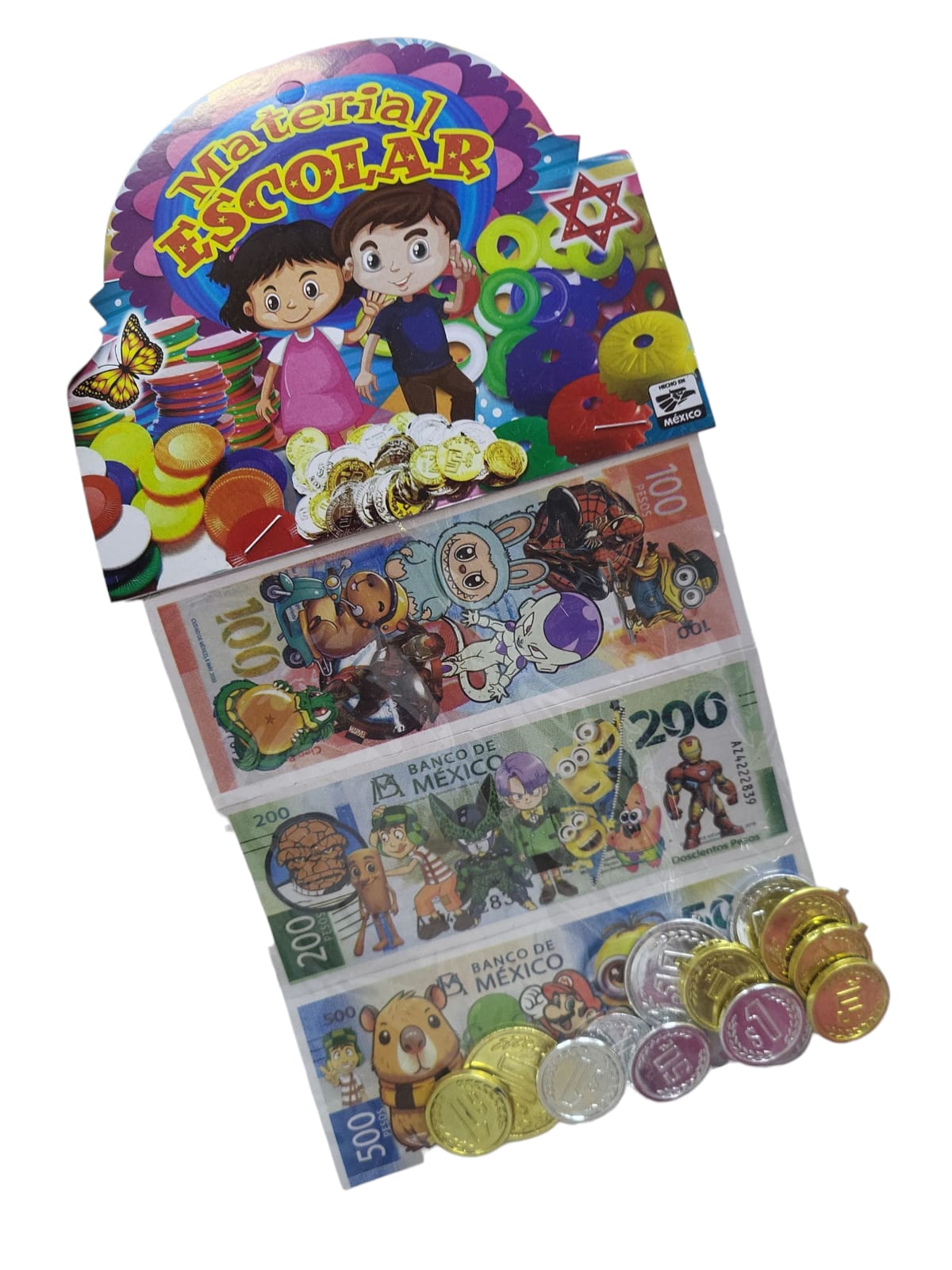 Moneda con billete disney y normal