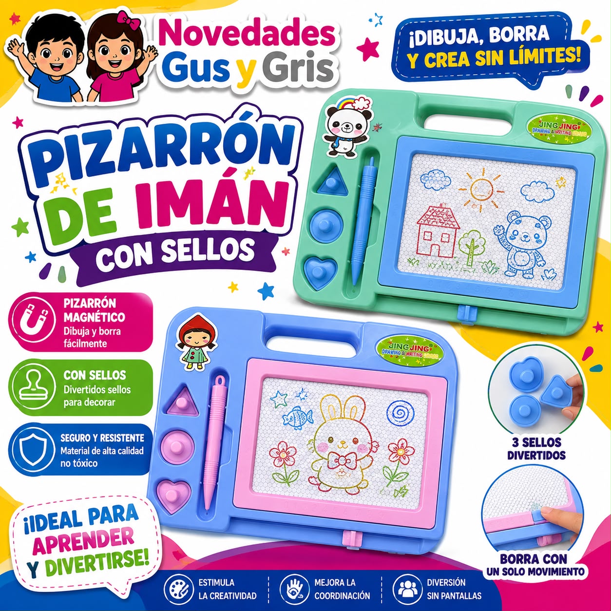 pizarron con sello