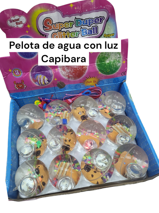 Pelota de agua con luz capibara y labubu 12 piezas