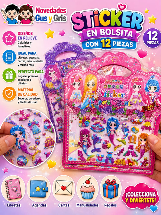 stiker bolsa con 12   pzs sa-0876c-10