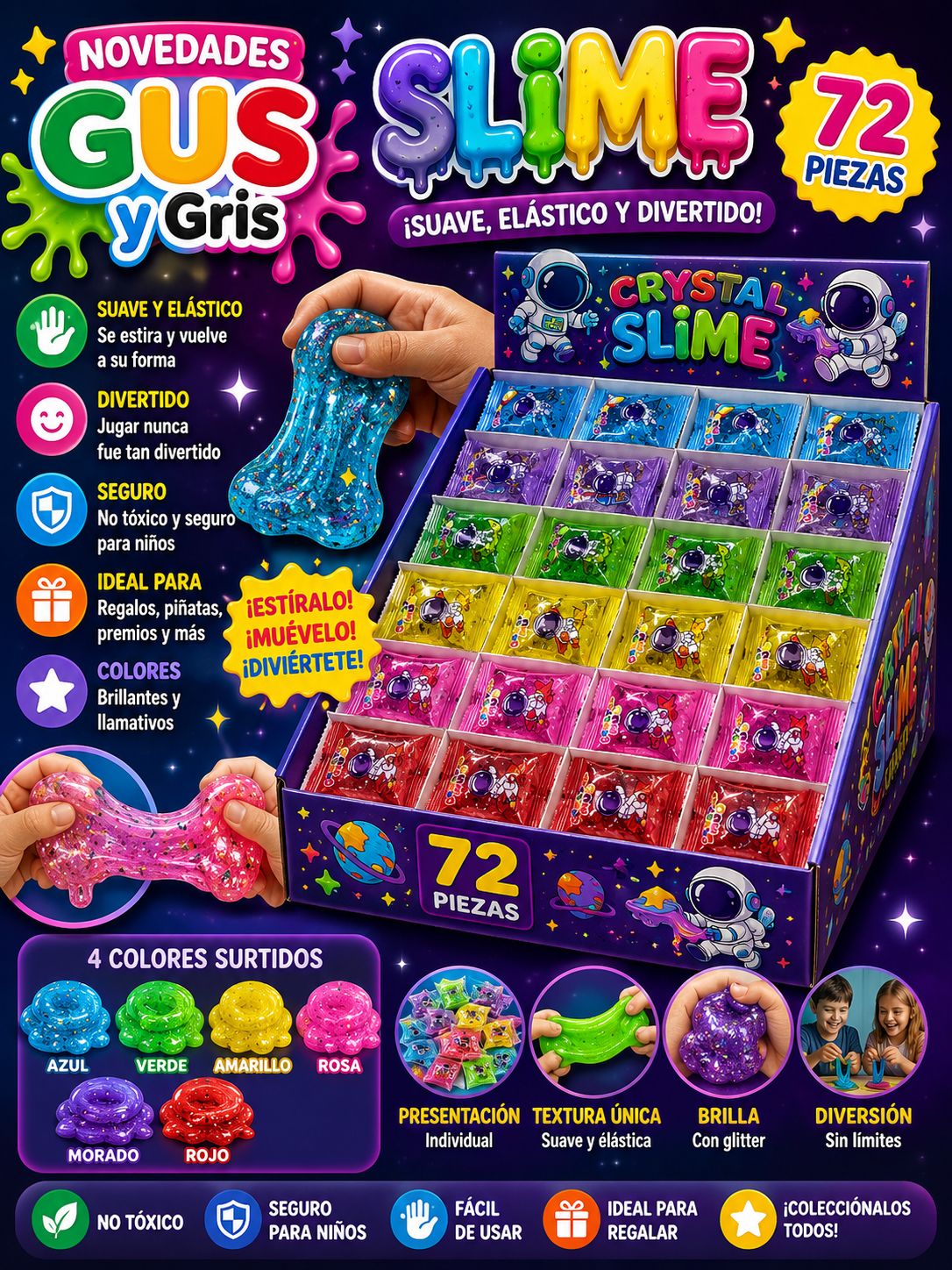 Slime sobre mini con 72 pz