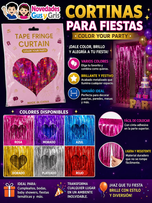 cortina para fiestas con 5