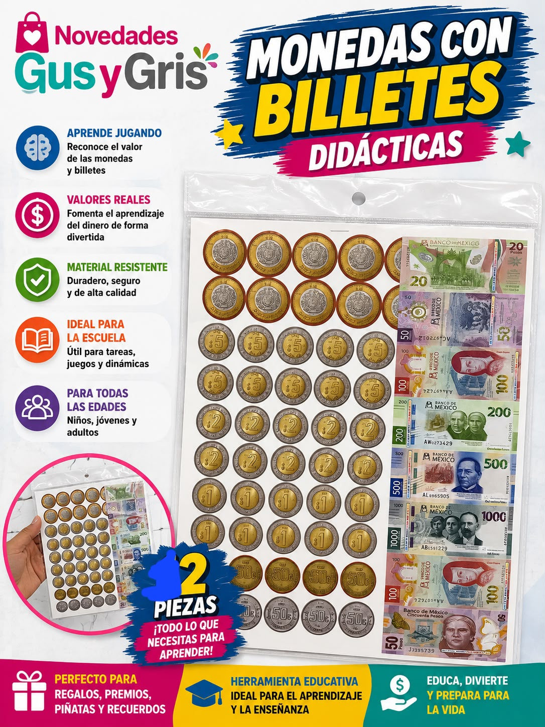 Monedas Planilla Carton