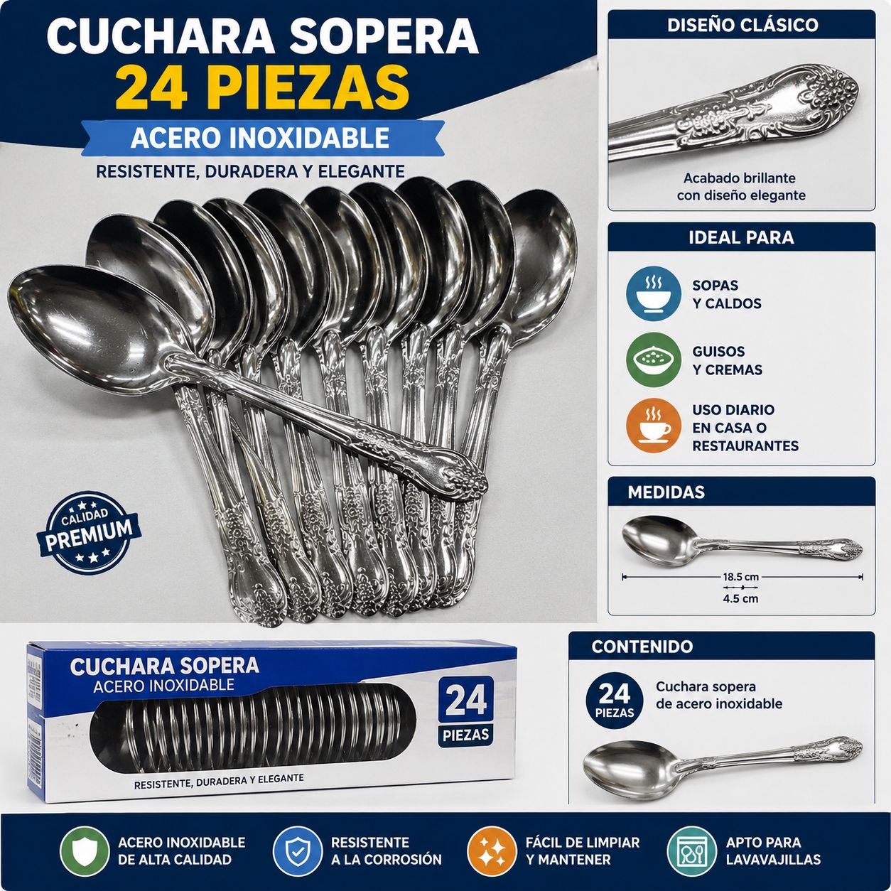 Cuchara Con 24 Pzas Pb-0001b