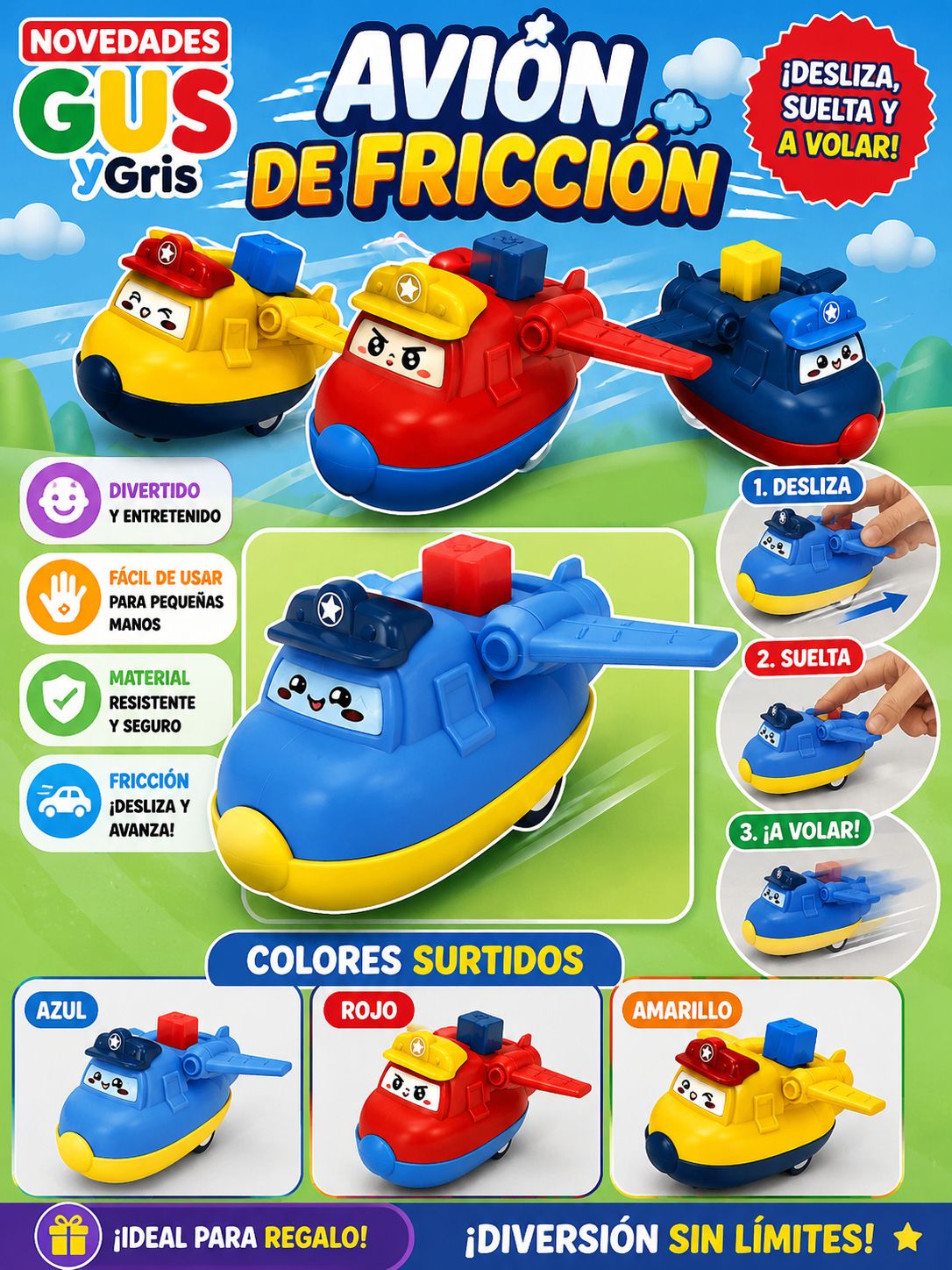 avion kids friccion