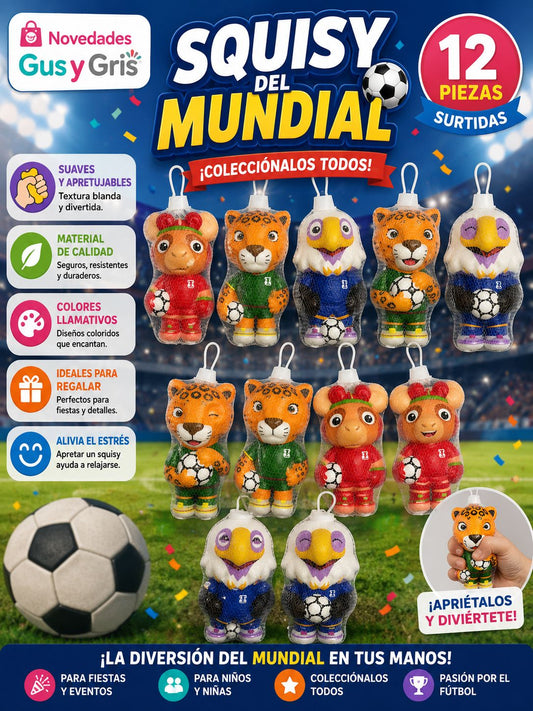 squisy animalitos del mundial con 12