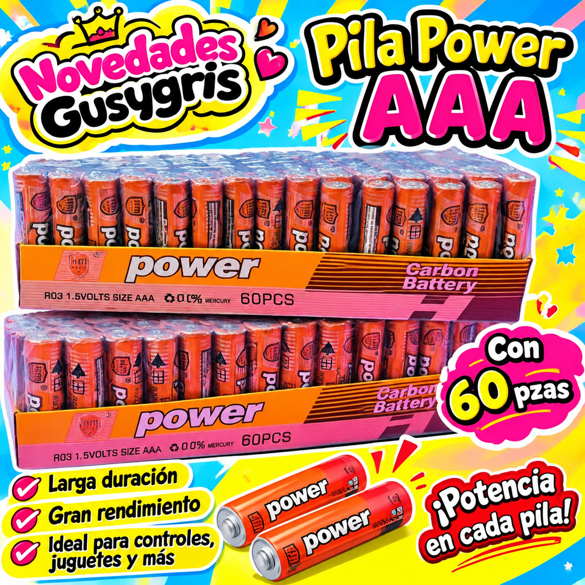 PILA ROJA AAA CON 60