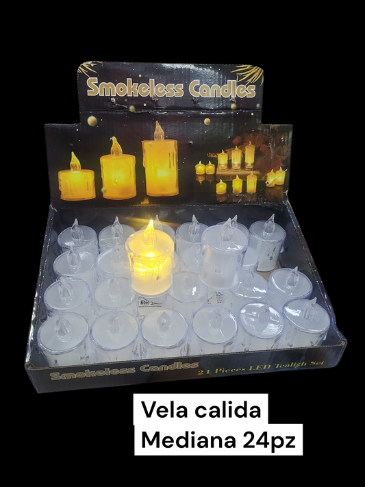 2 vela calida mediana con 24    g-914