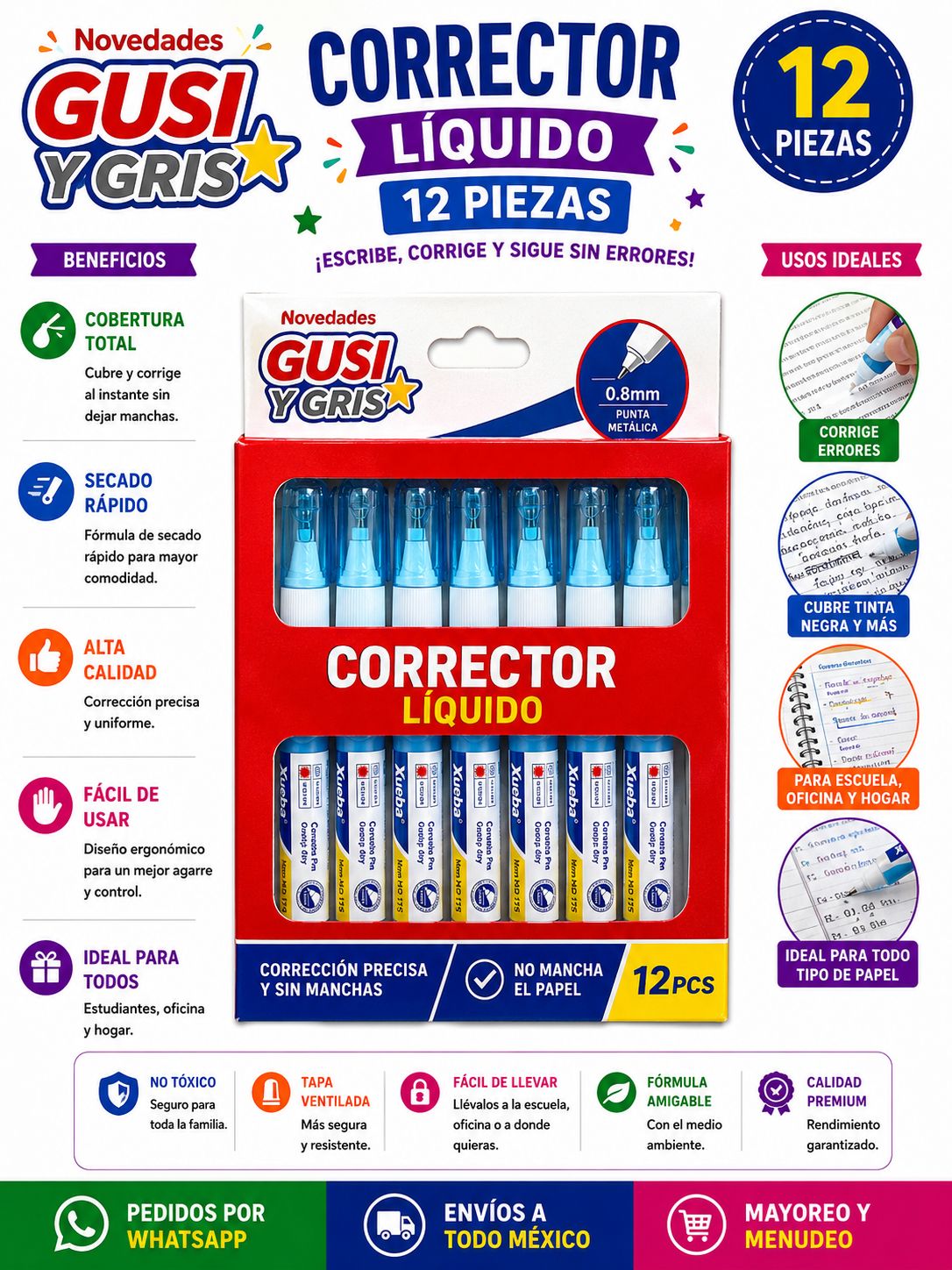 Corrector liquido chico con 12
