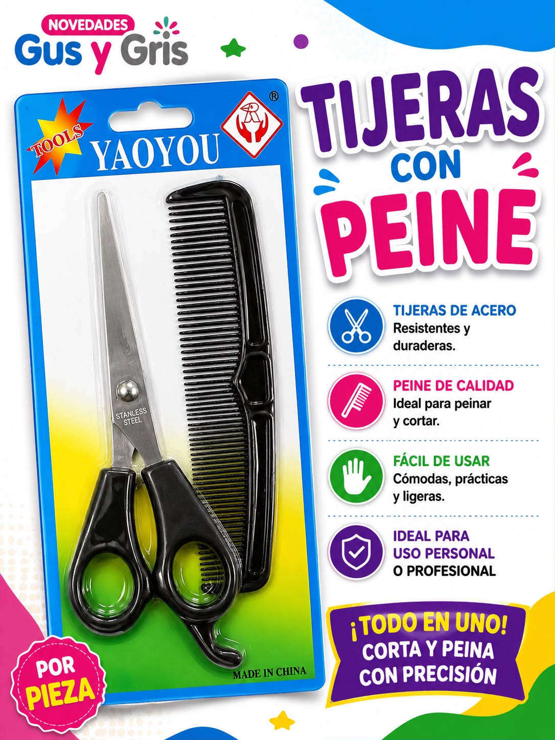 Tijera con peine