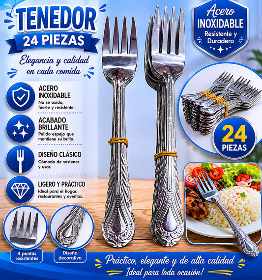 Tenedor Con 24 Pzas