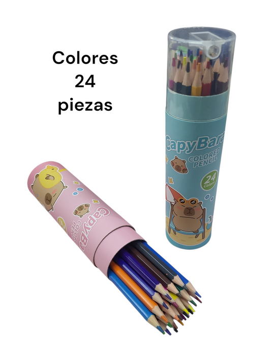 colores tubo con sacapuntas 24 pzs UA-2530C