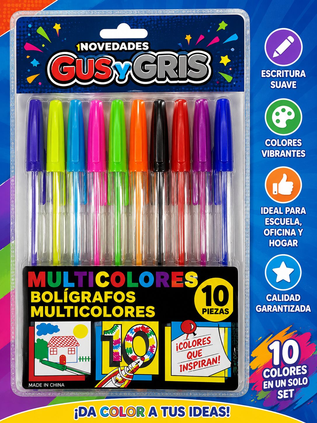 Pluma Multicolor Ua-0044 Bolsa