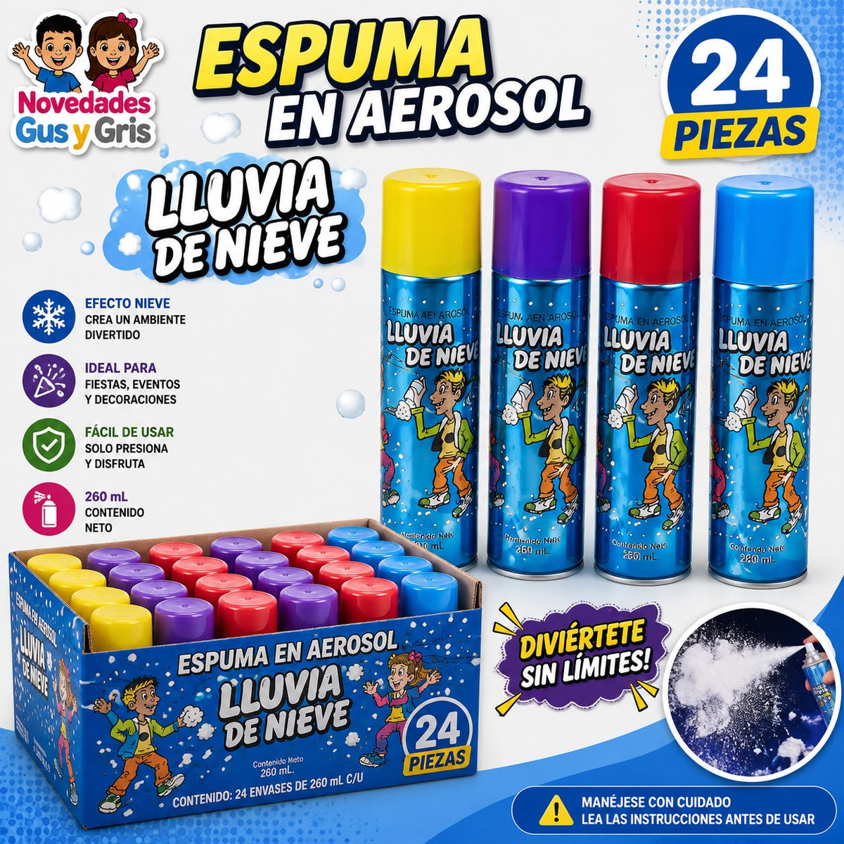 Espuma en aerosol 24 piezas