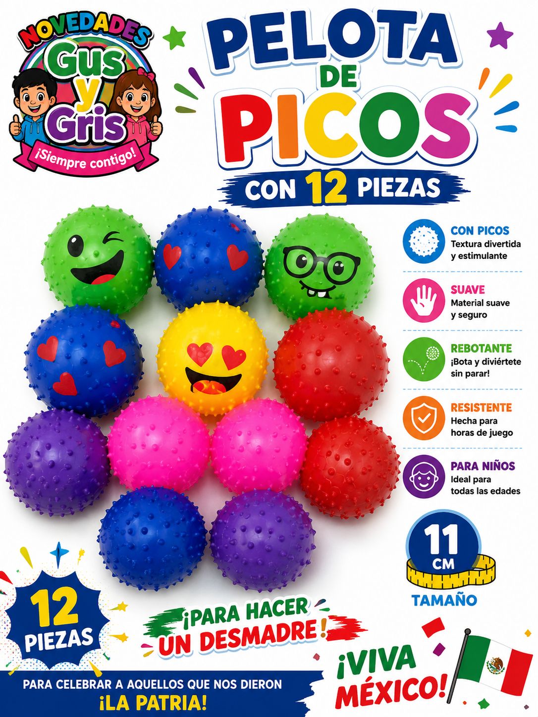 Pelota de picos median con 12